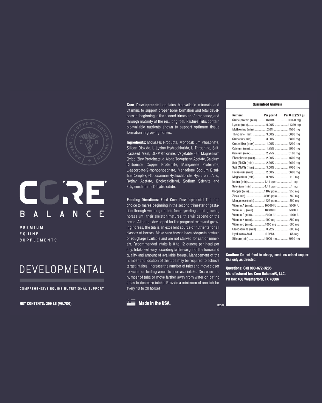 Core Developmental Tubs