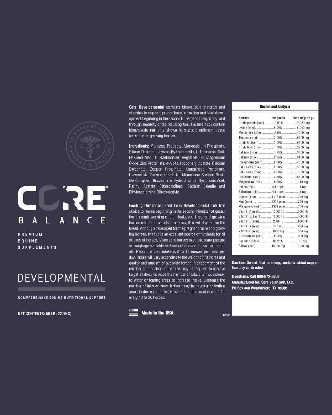 Core Developmental Tubs